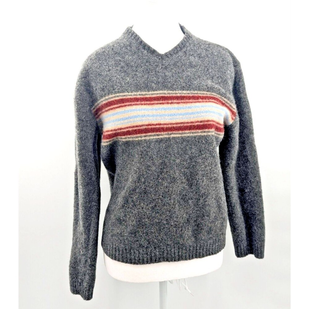 Vintage 90s Northern Apparel Womens 100% Shetland Wool V-Neck Sweater Size Large